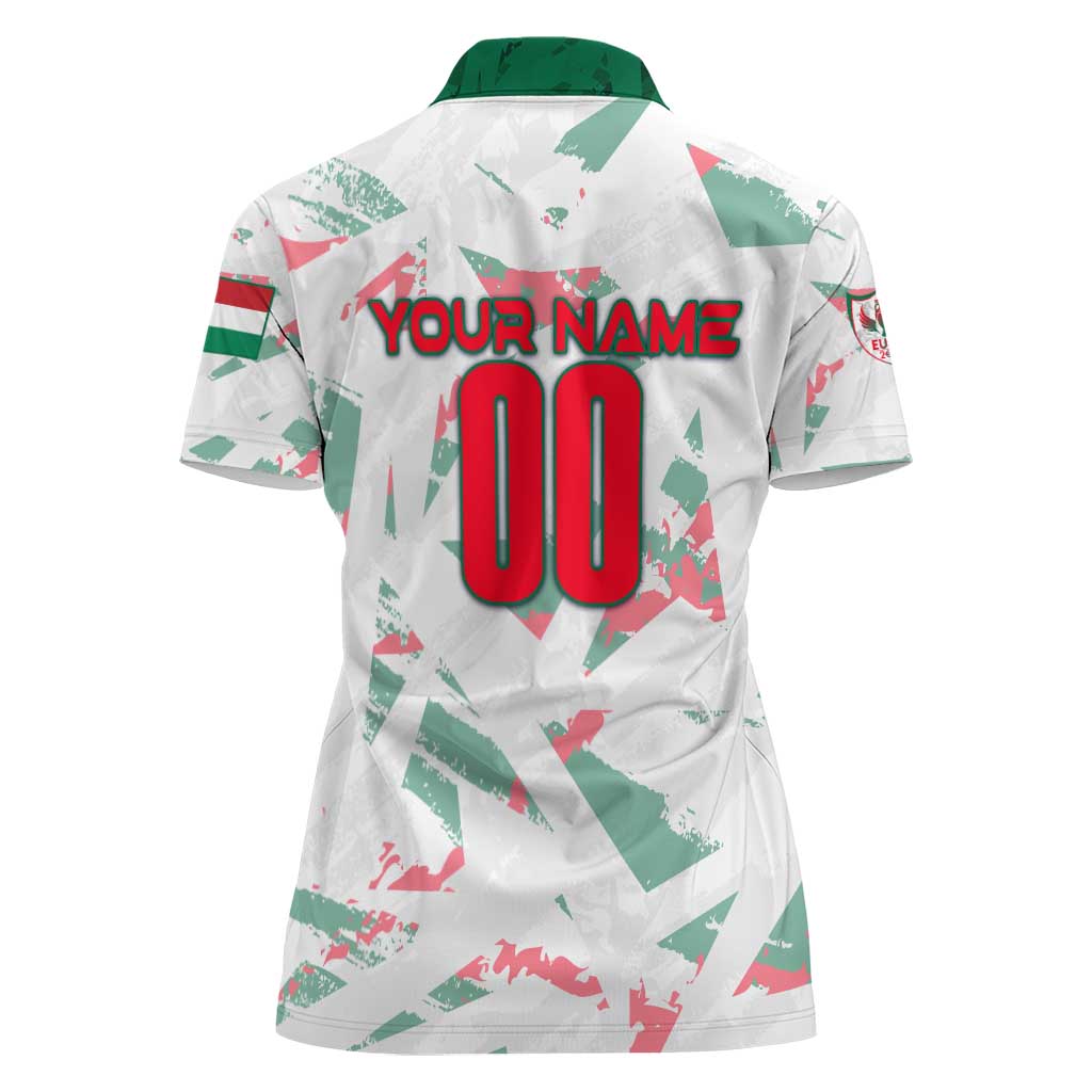 Personalized Hungary Football 2024 Women Polo Shirt Trophy Wing Style - Wonder Print Shop
