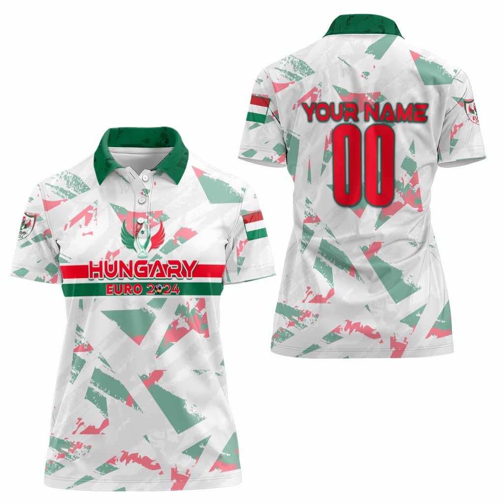 Personalized Hungary Football 2024 Women Polo Shirt Trophy Wing Style - Wonder Print Shop