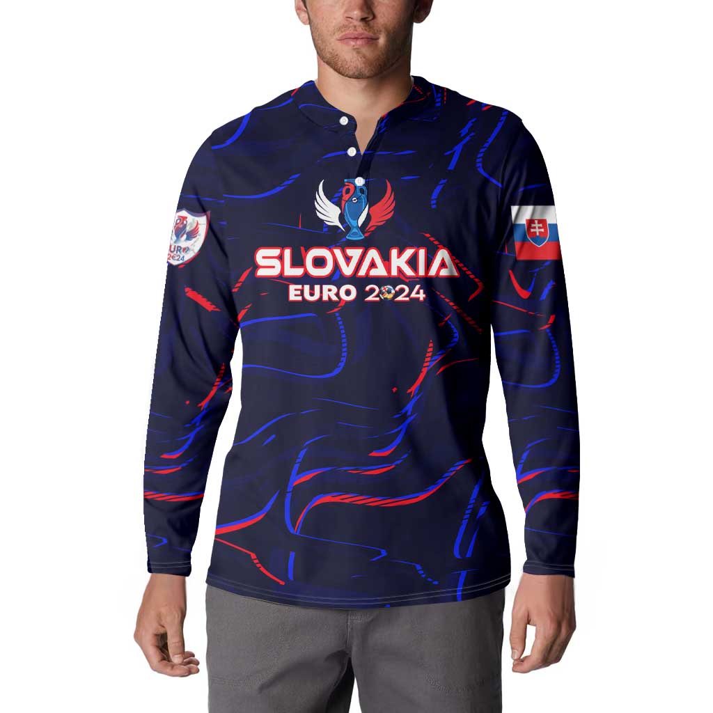 Personalized Slovakia Football 2024 Button Sweatshirt Trophy Wing Style - Wonder Print Shop