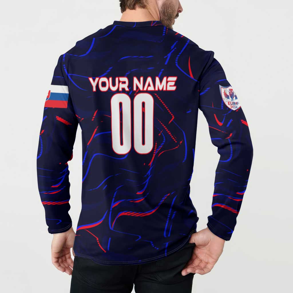 Personalized Slovakia Football 2024 Button Sweatshirt Trophy Wing Style - Wonder Print Shop