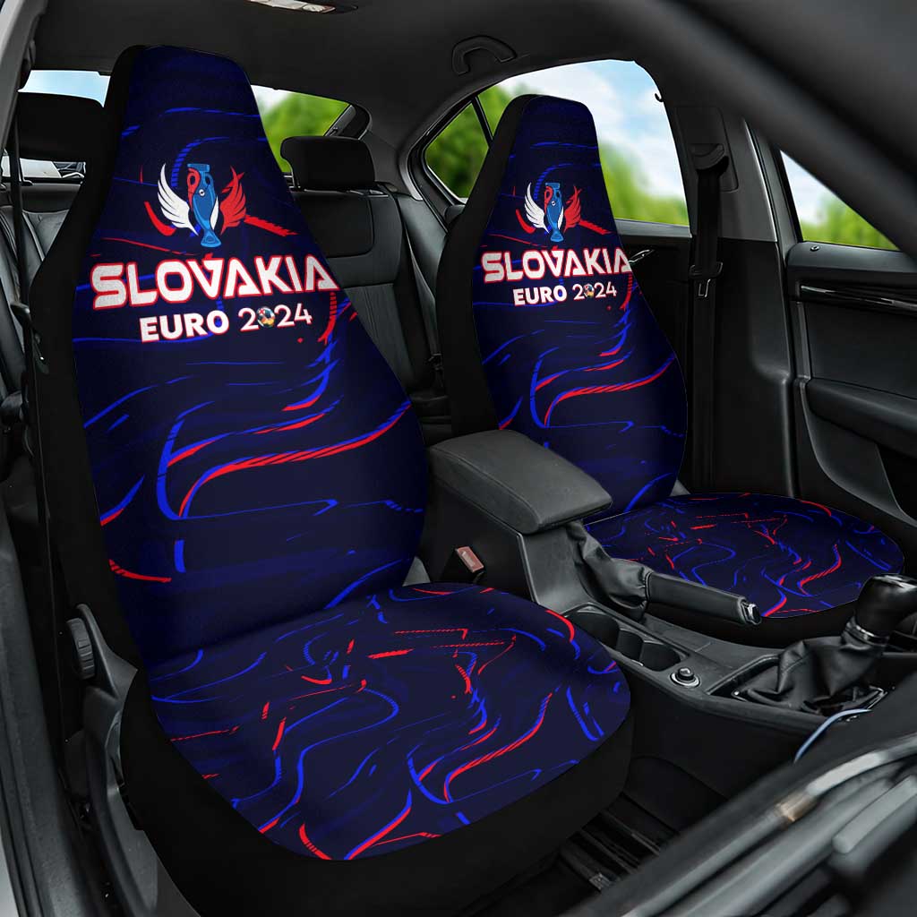Slovakia Football 2024 Car Seat Cover Trophy Wing Style - Wonder Print Shop