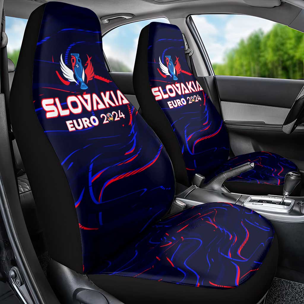 Slovakia Football 2024 Car Seat Cover Trophy Wing Style - Wonder Print Shop