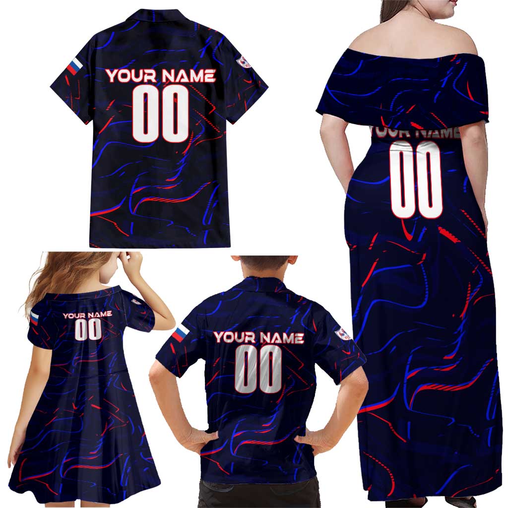 Personalized Slovakia Football 2024 Family Matching Off Shoulder Maxi Dress and Hawaiian Shirt Trophy Wing Style - Wonder Print Shop