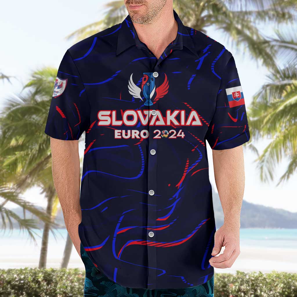Personalized Slovakia Football 2024 Hawaiian Shirt Trophy Wing Style - Wonder Print Shop