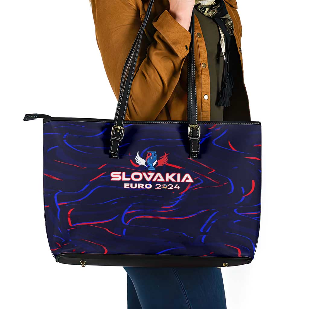Slovakia Football 2024 Leather Tote Bag Trophy Wing Style - Wonder Print Shop