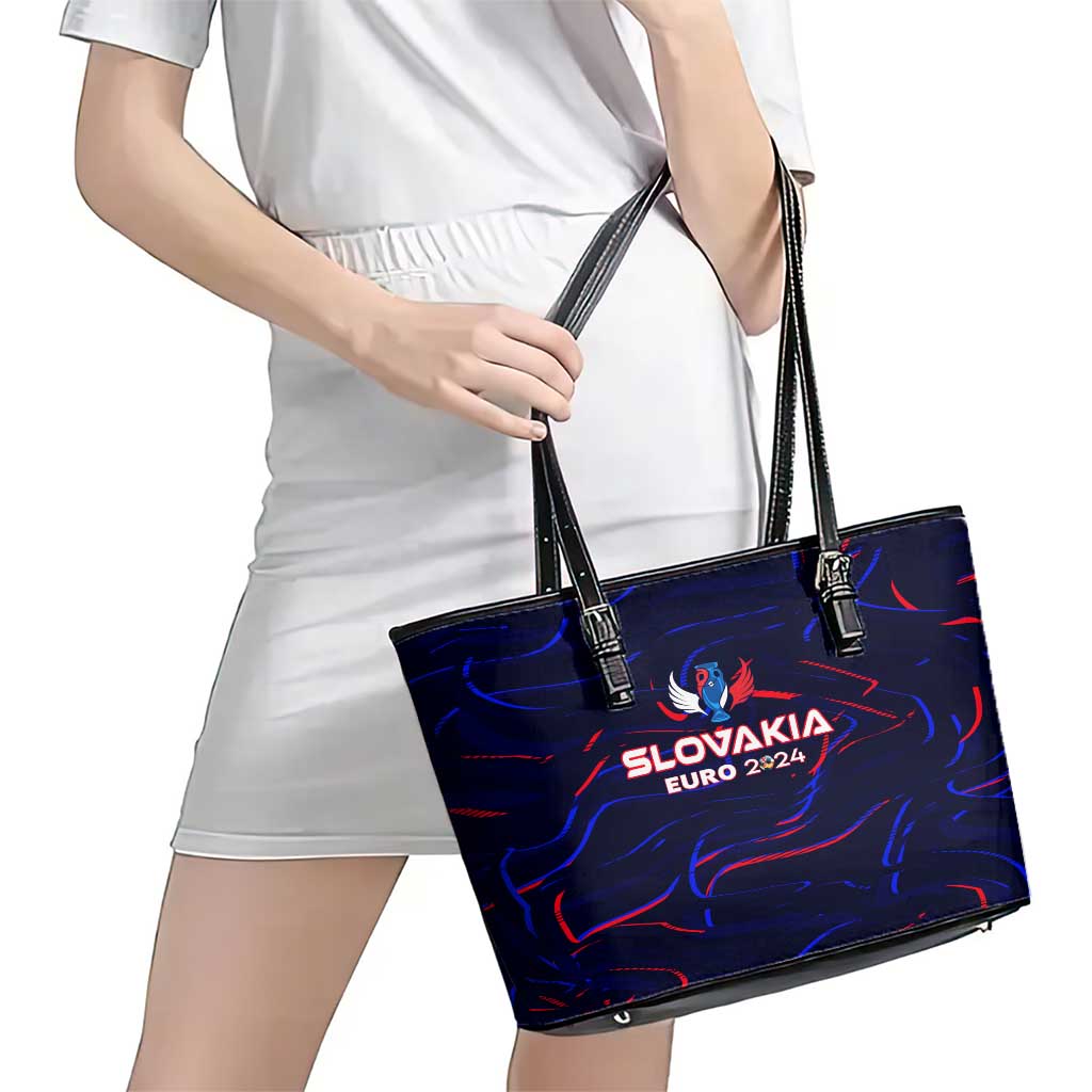 Slovakia Football 2024 Leather Tote Bag Trophy Wing Style - Wonder Print Shop