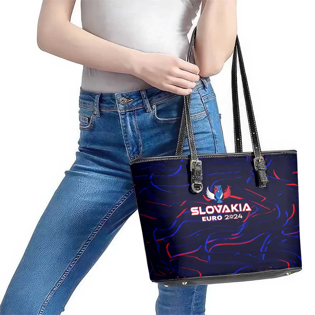 Slovakia Football 2024 Leather Tote Bag Trophy Wing Style - Wonder Print Shop