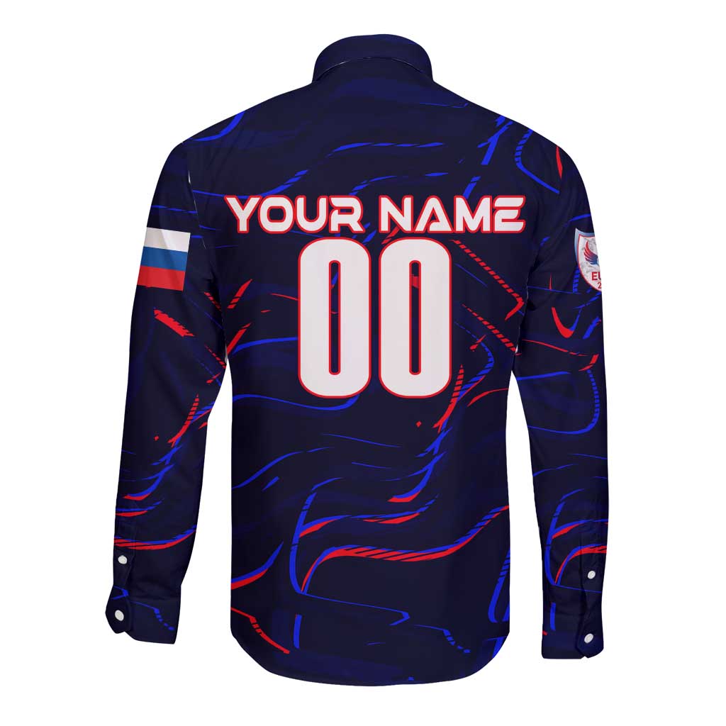 Personalized Slovakia Football 2024 Long Sleeve Button Shirt Trophy Wing Style - Wonder Print Shop