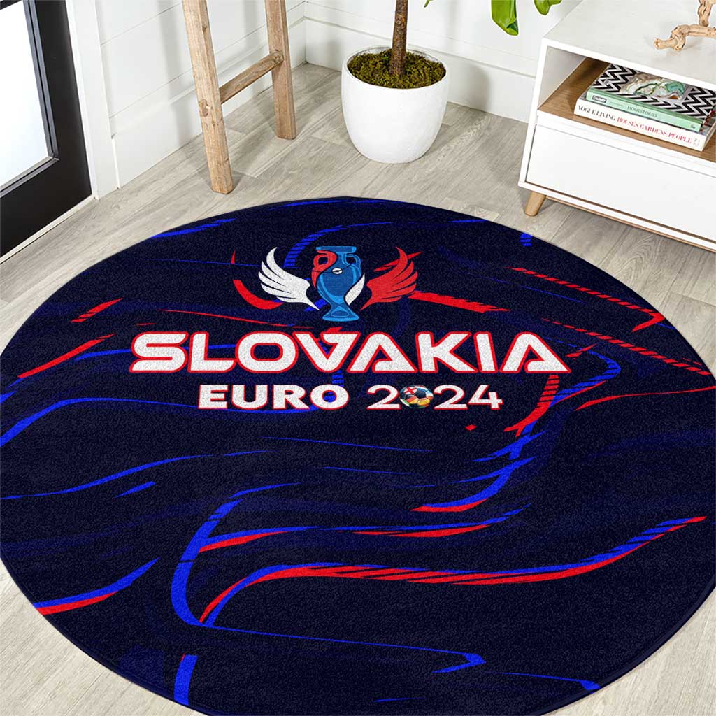 Slovakia Football 2024 Round Carpet Trophy Wing Style