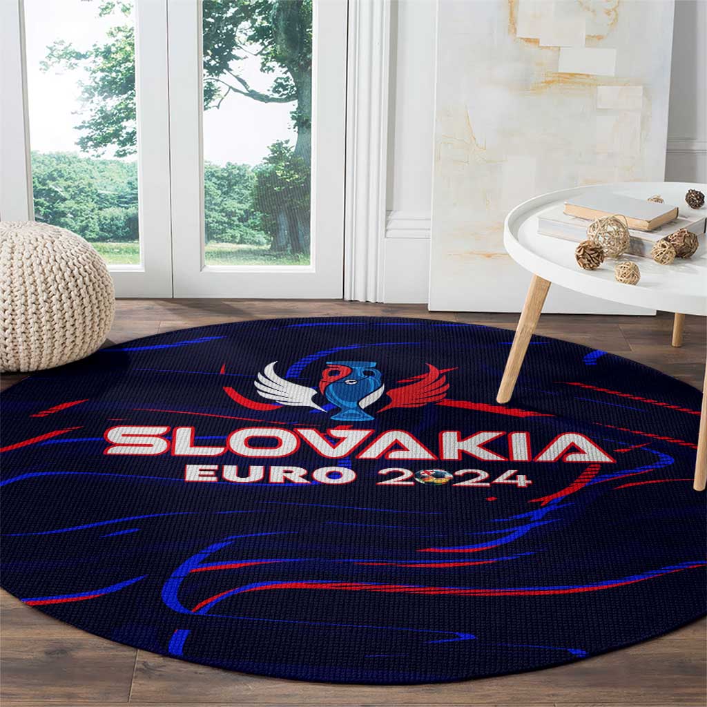 Slovakia Football 2024 Round Carpet Trophy Wing Style