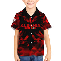 Personalized Albania Football 2024 Family Matching Off Shoulder Short Dress and Hawaiian Shirt Trophy Wing Style - Wonder Print Shop
