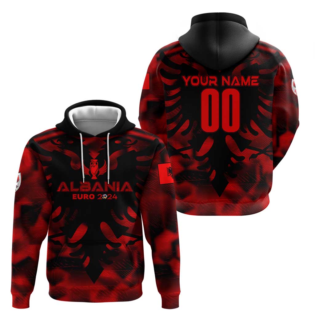 Personalized Albania Football 2024 Hoodie Trophy Wing Style - Wonder Print Shop