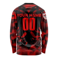 Personalized Albania Football 2024 Long Sleeve Shirt Trophy Wing Style - Wonder Print Shop