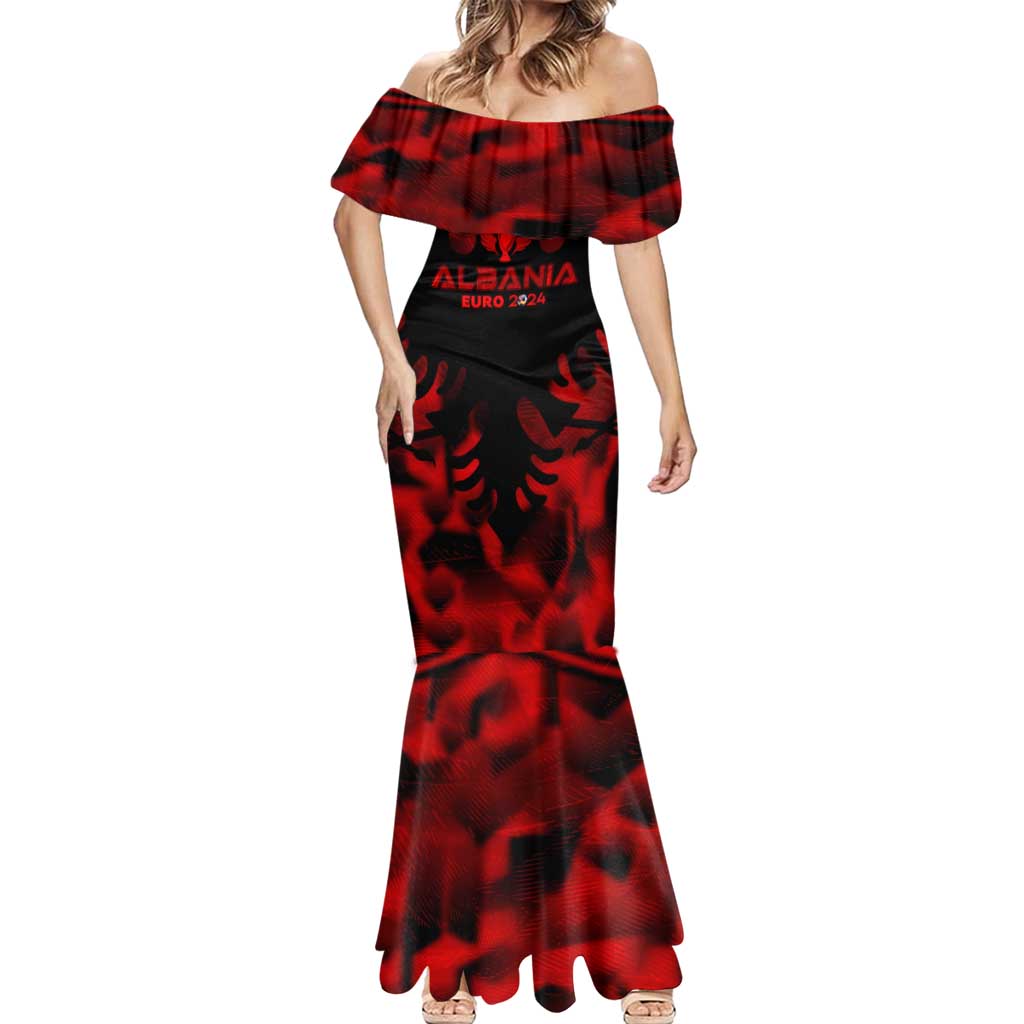 Personalized Albania Football 2024 Mermaid Dress Trophy Wing Style - Wonder Print Shop