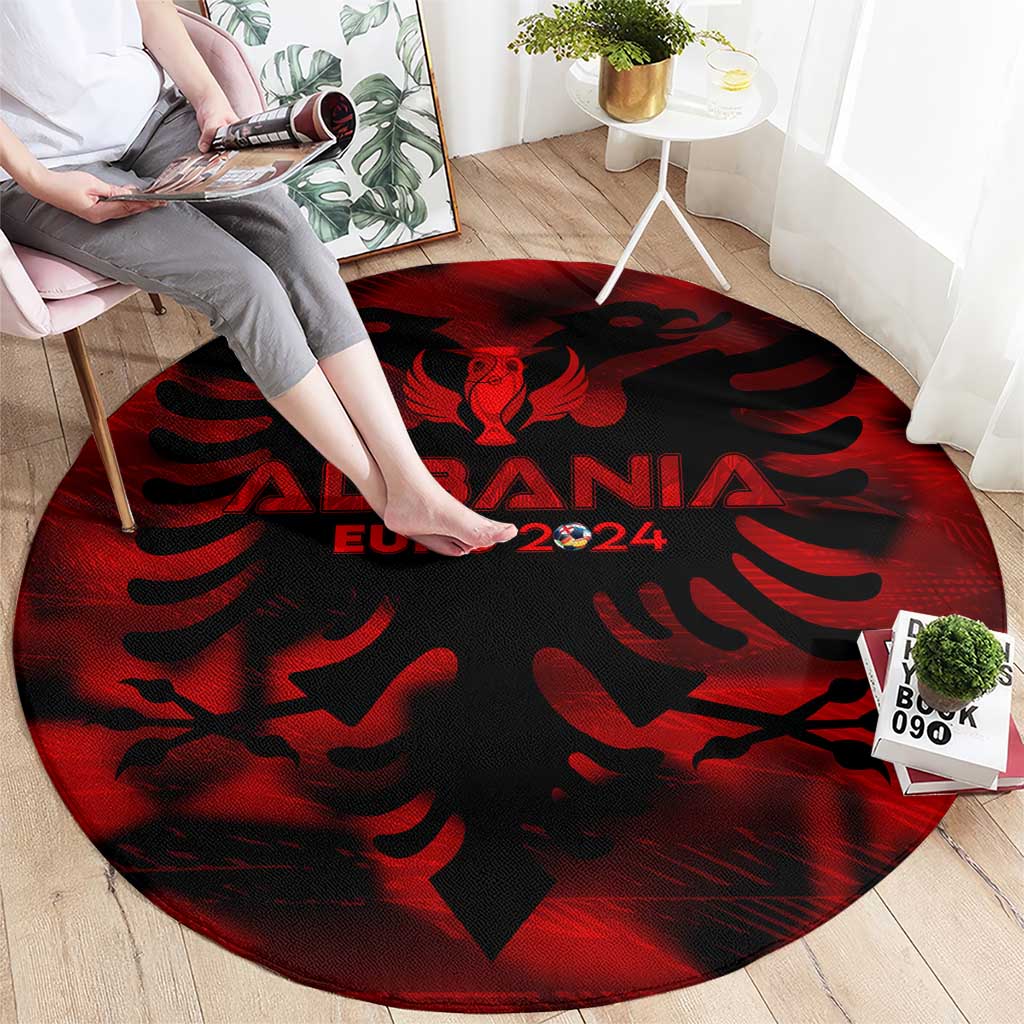 Albania Football 2024 Round Carpet Trophy Wing Style