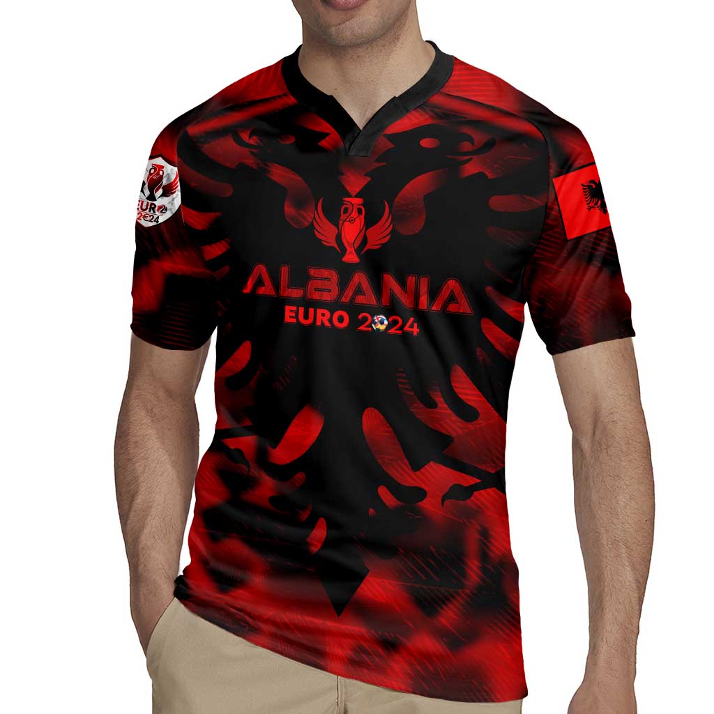 Personalized Albania Football 2024 Rugby Jersey Trophy Wing Style - Wonder Print Shop