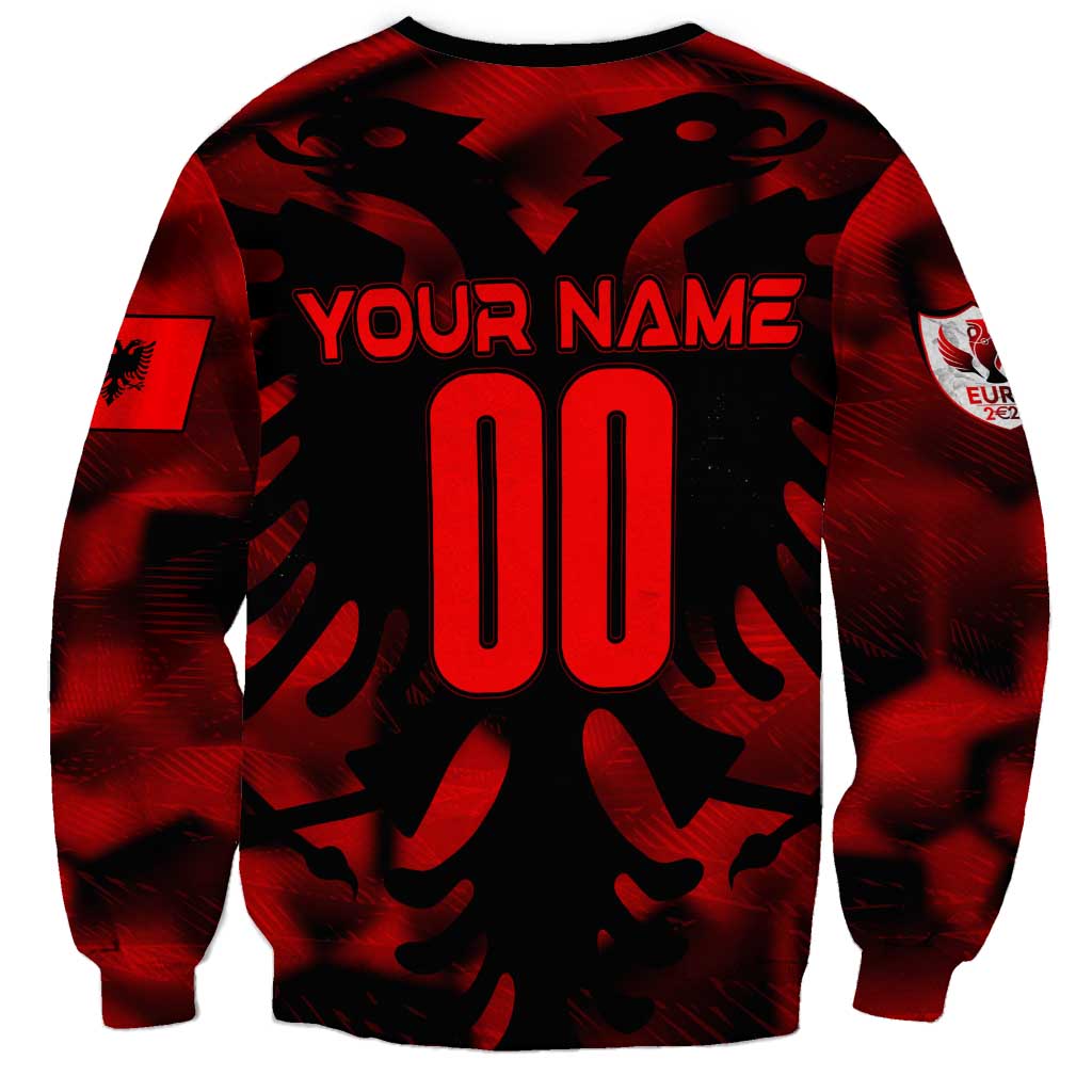 Personalized Albania Football 2024 Sweatshirt Trophy Wing Style - Wonder Print Shop