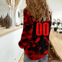 Personalized Albania Football 2024 Women Casual Shirt Trophy Wing Style - Wonder Print Shop