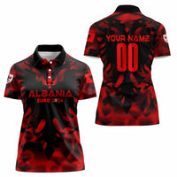 Personalized Albania Football 2024 Women Polo Shirt Trophy Wing Style - Wonder Print Shop