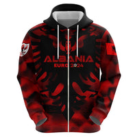 Personalized Albania Football 2024 Zip Hoodie Trophy Wing Style - Wonder Print Shop