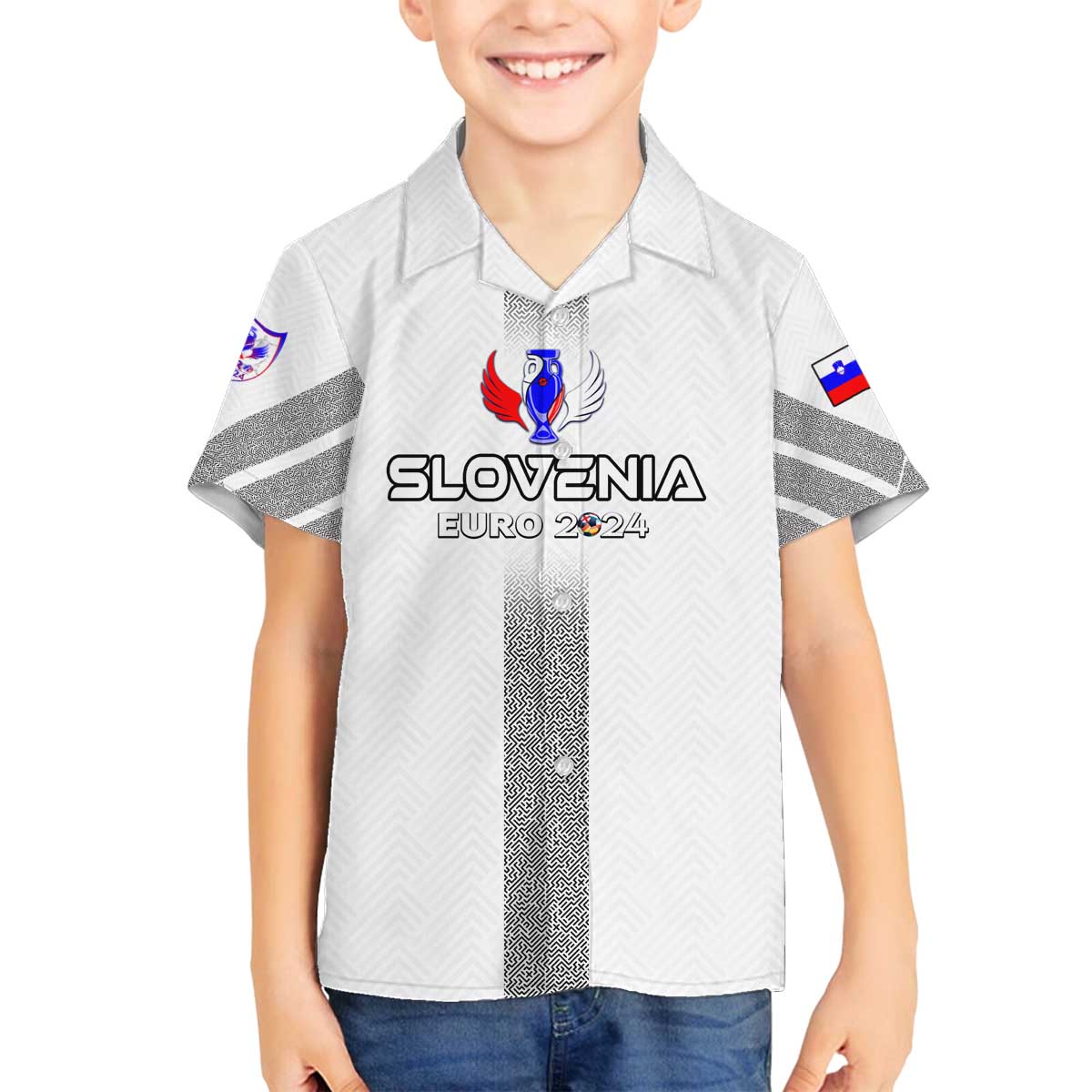 Personalized Slovenia Football 2024 Family Matching Puletasi and Hawaiian Shirt Trophy Wing Style - Wonder Print Shop