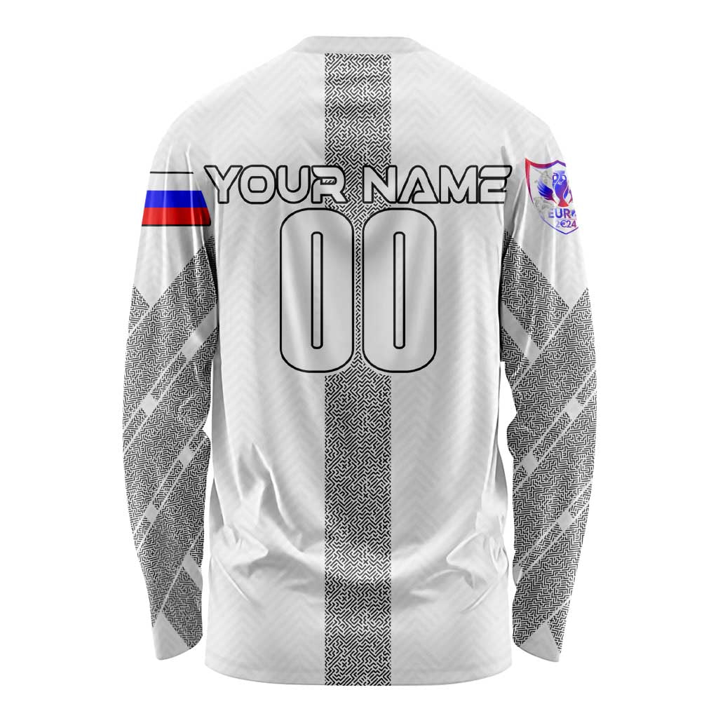 Personalized Slovenia Football 2024 Long Sleeve Shirt Trophy Wing Style - Wonder Print Shop