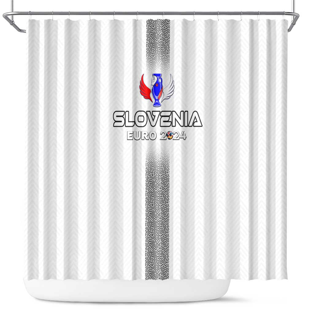 Slovenia Football 2024 Shower Curtain Trophy Wing Style