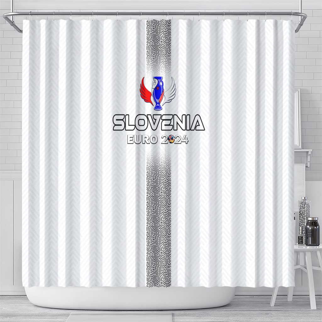 Slovenia Football 2024 Shower Curtain Trophy Wing Style
