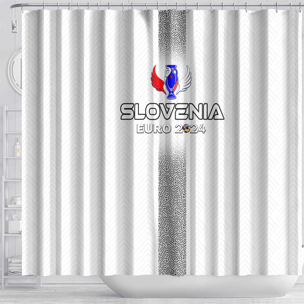 Slovenia Football 2024 Shower Curtain Trophy Wing Style