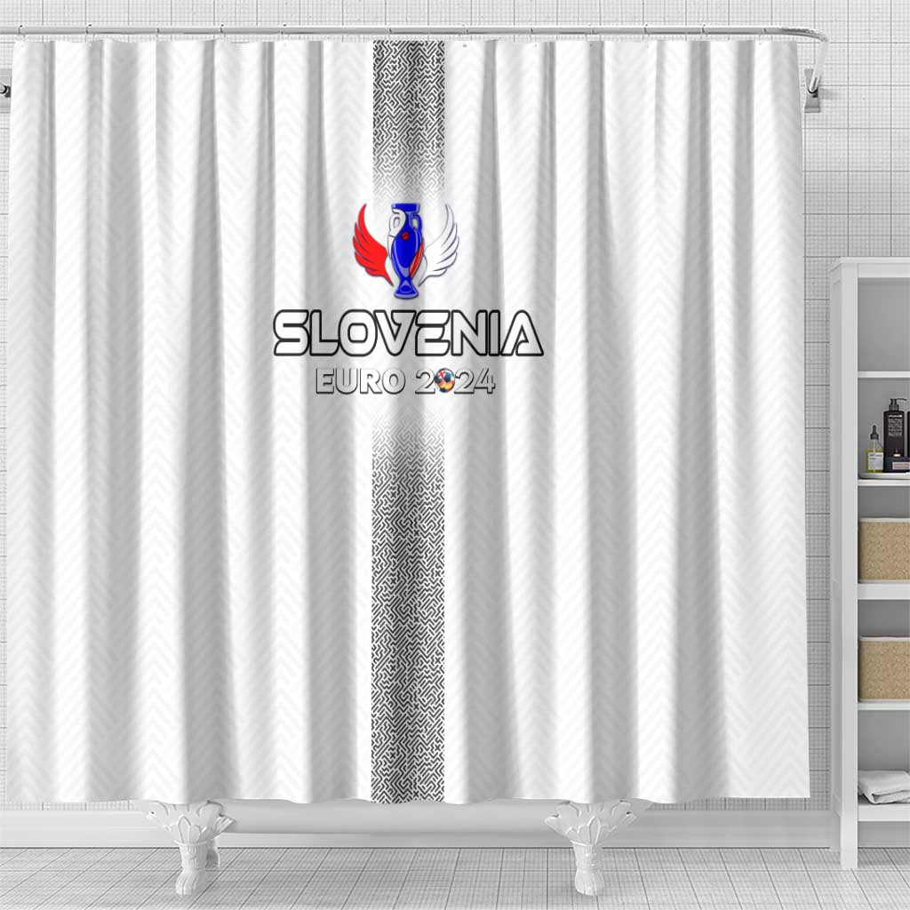 Slovenia Football 2024 Shower Curtain Trophy Wing Style