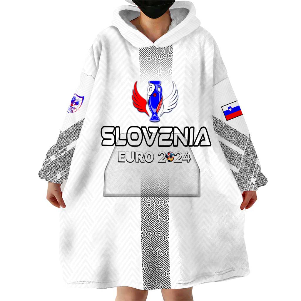 Personalized Slovenia Football 2024 Wearable Blanket Hoodie Trophy Wing Style - Wonder Print Shop