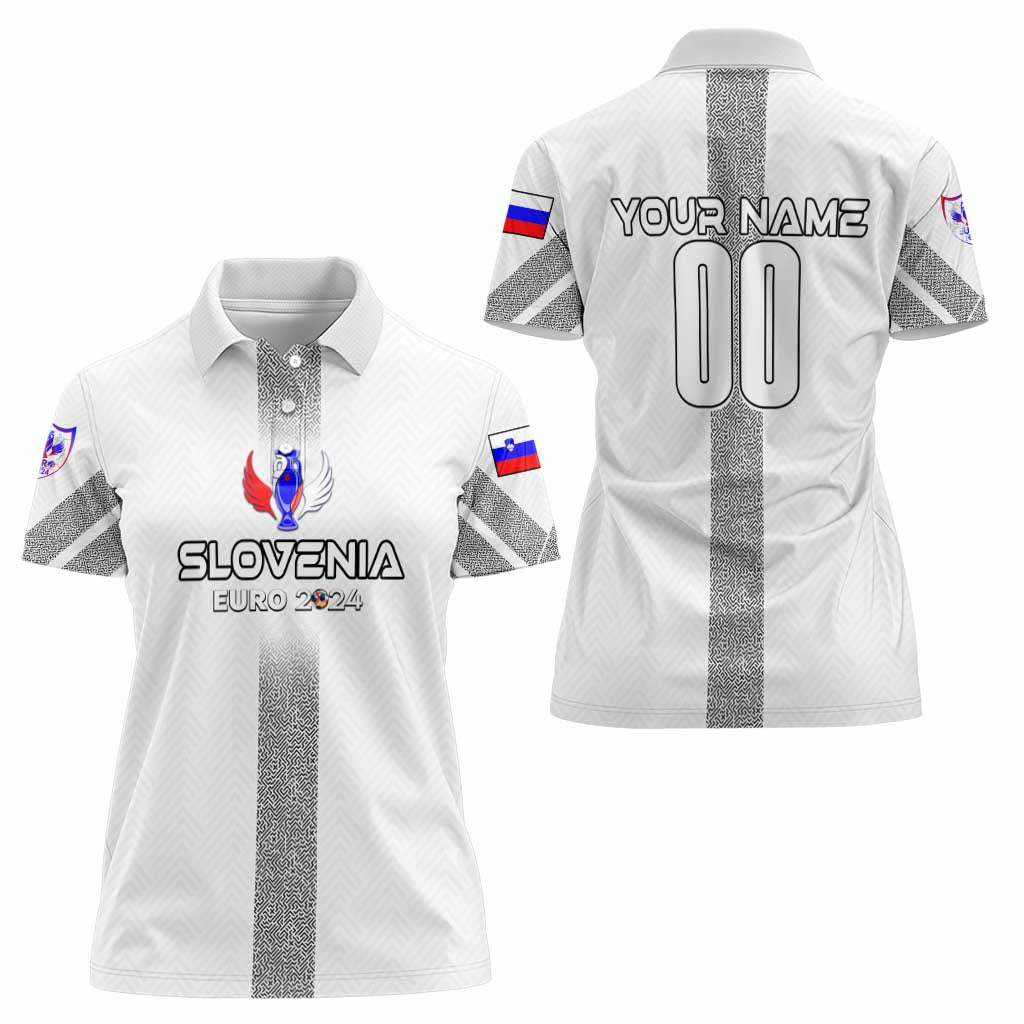 Personalized Slovenia Football 2024 Women Polo Shirt Trophy Wing Style - Wonder Print Shop