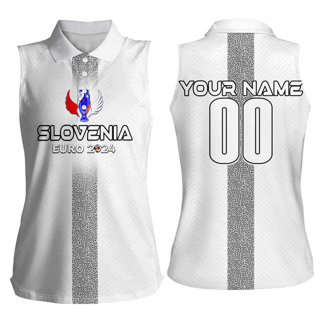 Personalized Slovenia Football 2024 Women Sleeveless Polo Shirt Trophy Wing Style - Wonder Print Shop