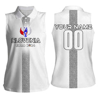 Personalized Slovenia Football 2024 Women Sleeveless Polo Shirt Trophy Wing Style - Wonder Print Shop