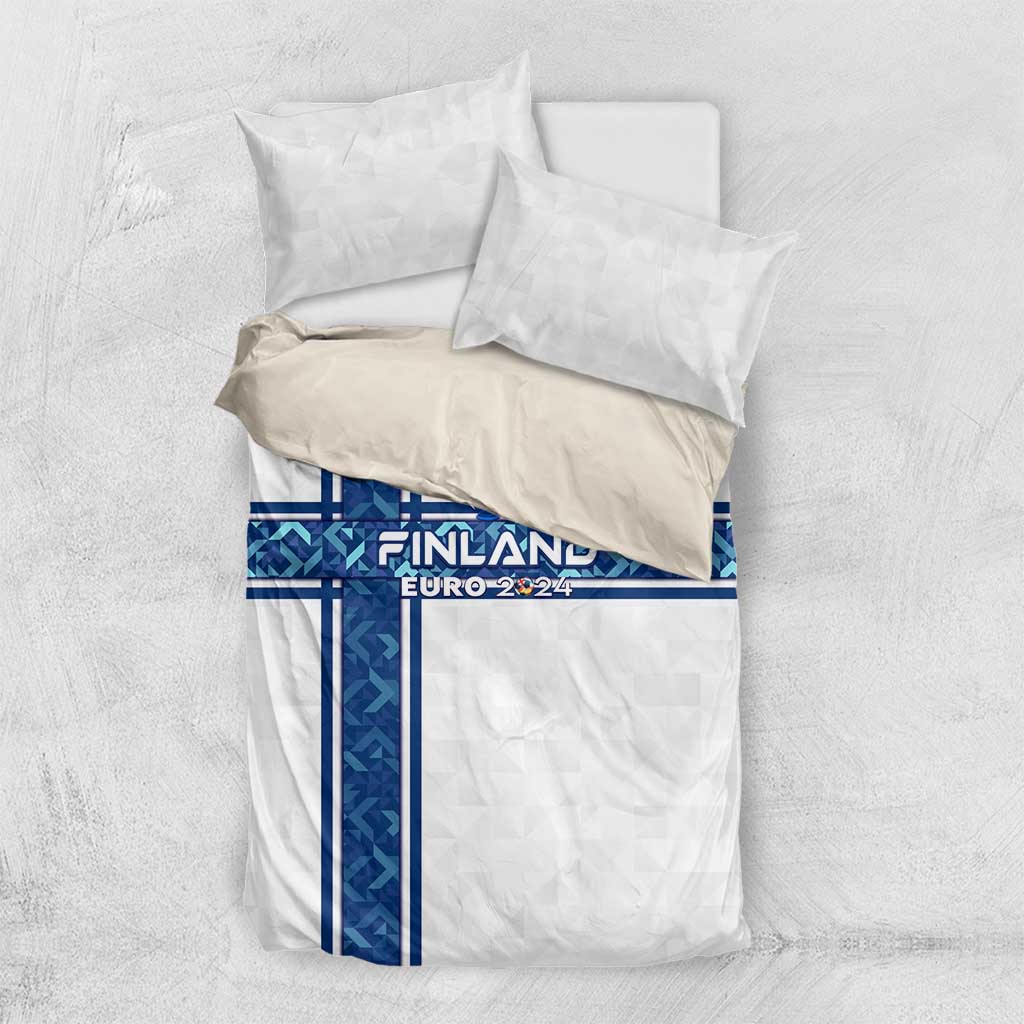 Finland Football 2024 Bedding Set Trophy Wing Style - Wonder Print Shop