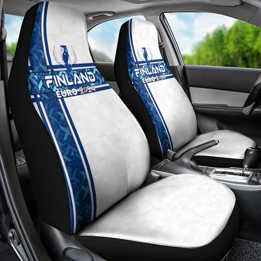 Finland Football 2024 Car Seat Cover Trophy Wing Style - Wonder Print Shop