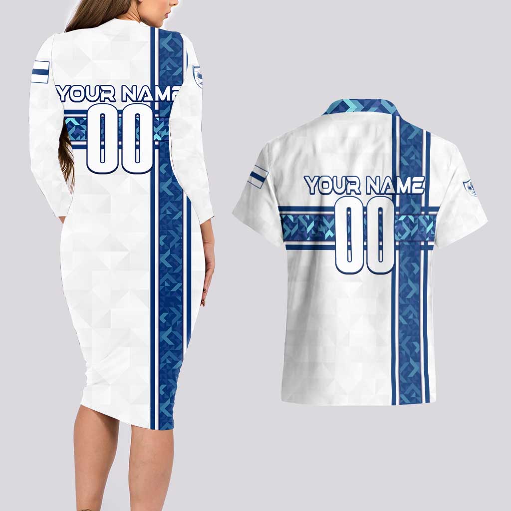 Personalized Finland Football 2024 Couples Matching Long Sleeve Bodycon Dress and Hawaiian Shirt Trophy Wing Style - Wonder Print Shop