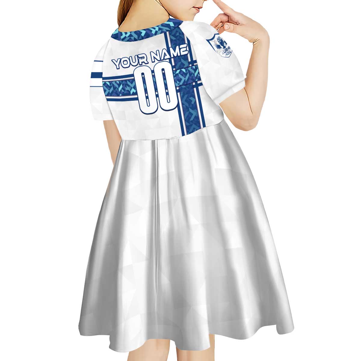 Personalized Finland Football 2024 Kid Short Sleeve Dress Trophy Wing Style - Wonder Print Shop