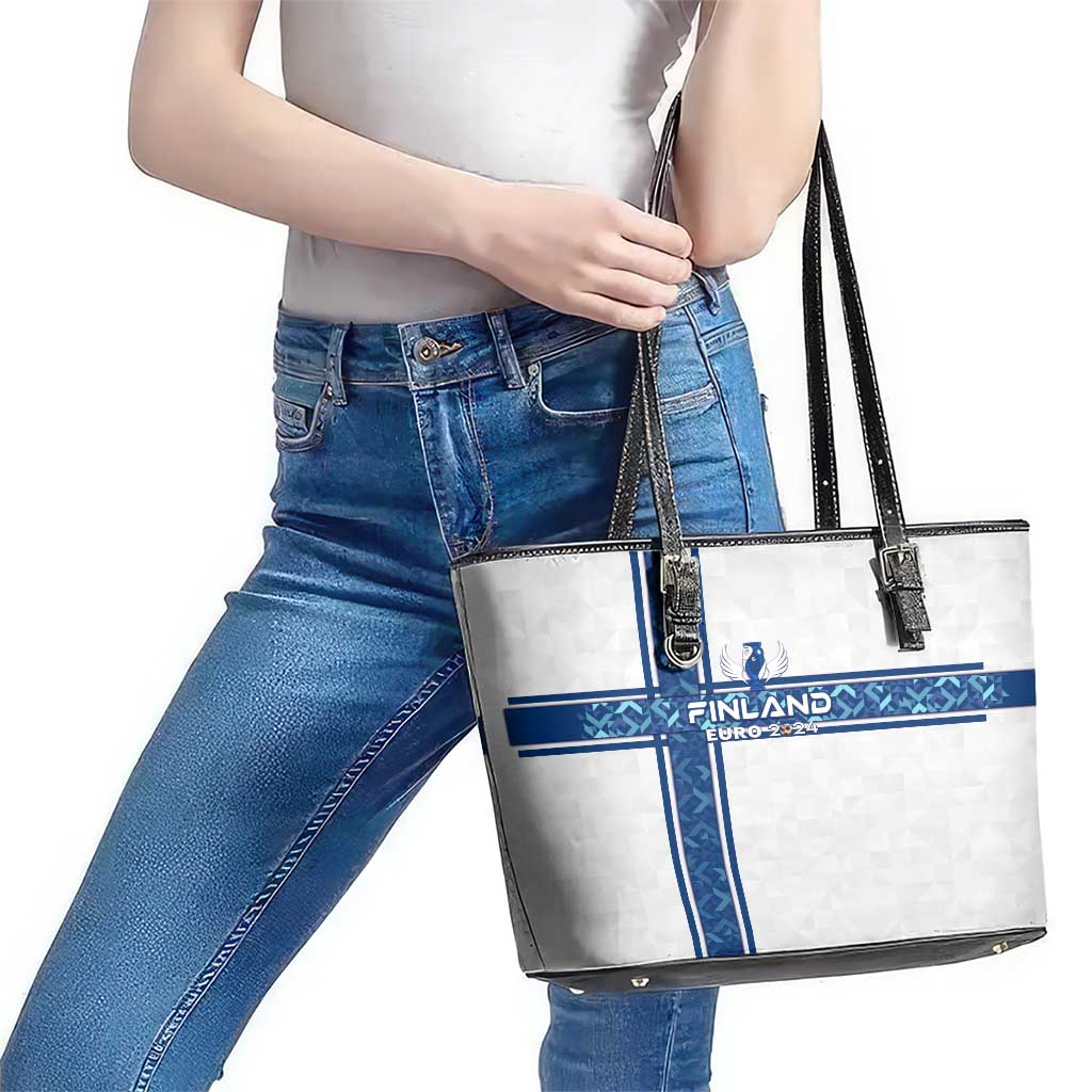 Finland Football 2024 Leather Tote Bag Trophy Wing Style - Wonder Print Shop