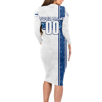 Personalized Finland Football 2024 Long Sleeve Bodycon Dress Trophy Wing Style - Wonder Print Shop
