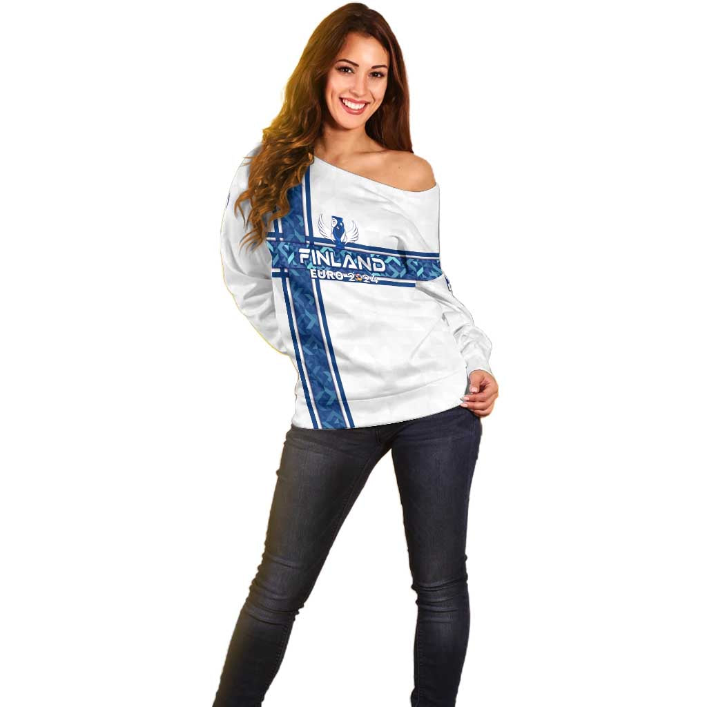 Personalized Finland Football 2024 Off Shoulder Sweater Trophy Wing Style - Wonder Print Shop