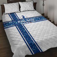 Finland Football 2024 Quilt Bed Set Trophy Wing Style - Wonder Print Shop