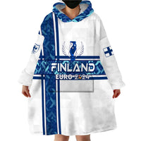 Personalized Finland Football 2024 Wearable Blanket Hoodie Trophy Wing Style - Wonder Print Shop
