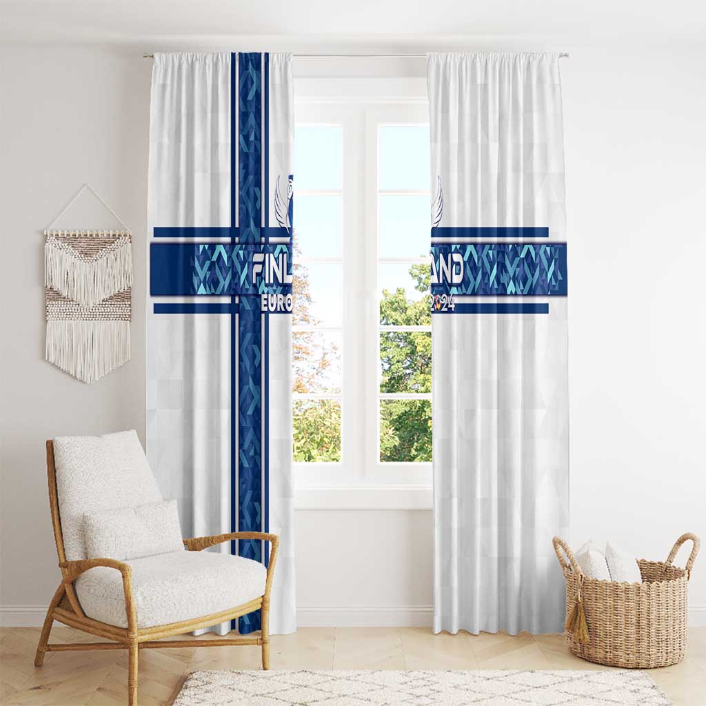 Finland Football 2024 Window Curtain Trophy Wing Style - Wonder Print Shop