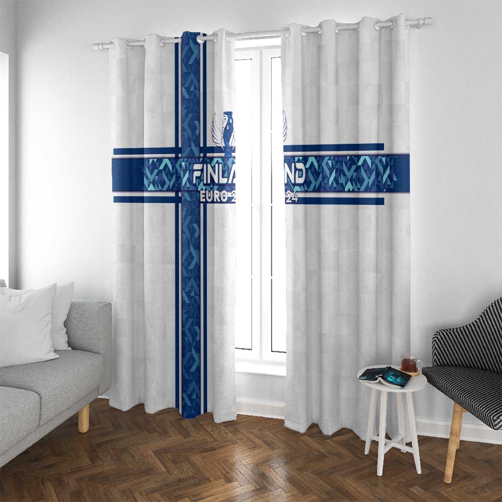 Finland Football 2024 Window Curtain Trophy Wing Style - Wonder Print Shop