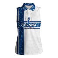 Personalized Finland Football 2024 Women Sleeveless Polo Shirt Trophy Wing Style - Wonder Print Shop