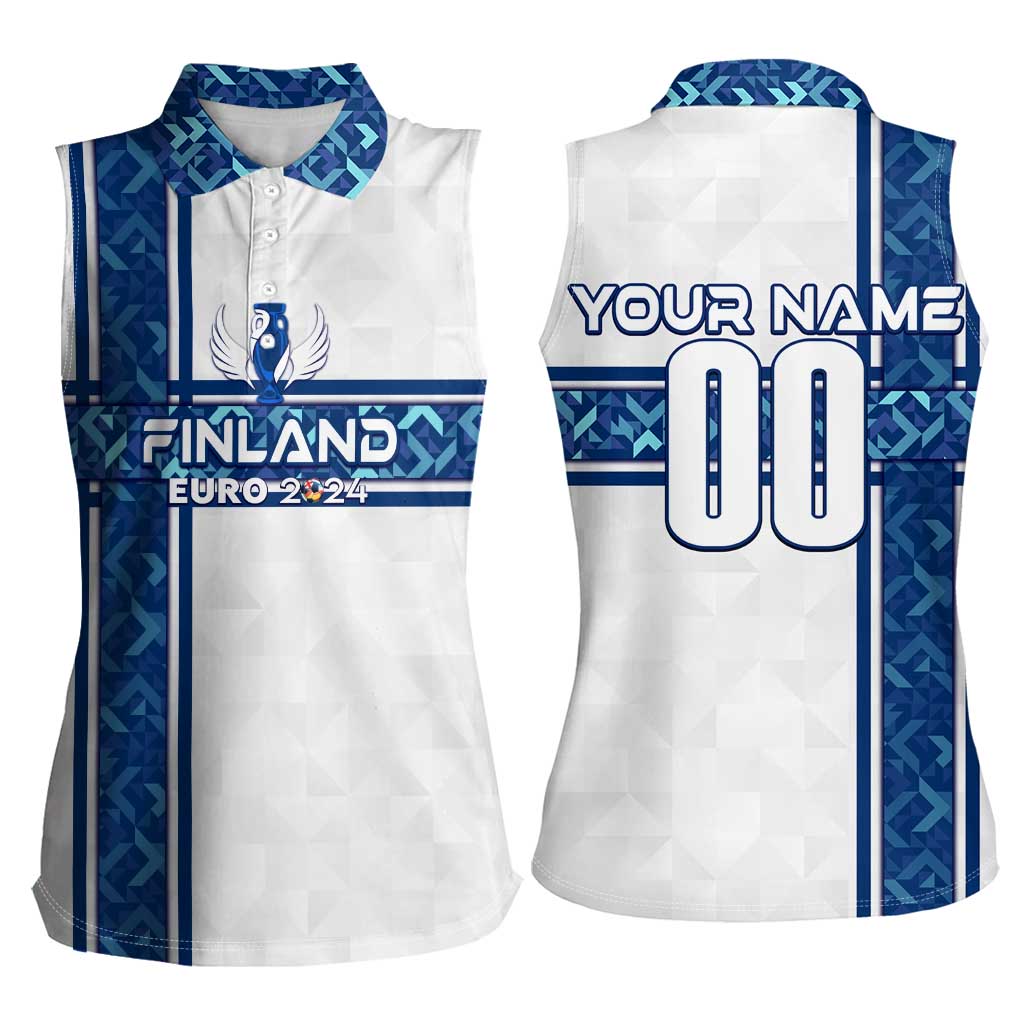 Personalized Finland Football 2024 Women Sleeveless Polo Shirt Trophy Wing Style - Wonder Print Shop