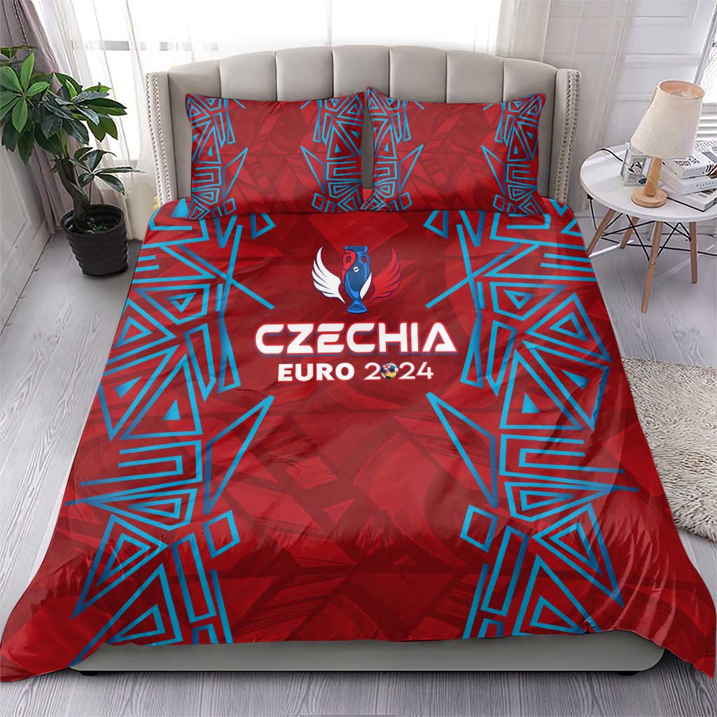 Czech Republic Football 2024 Bedding Set Trophy Wing Style - Wonder Print Shop