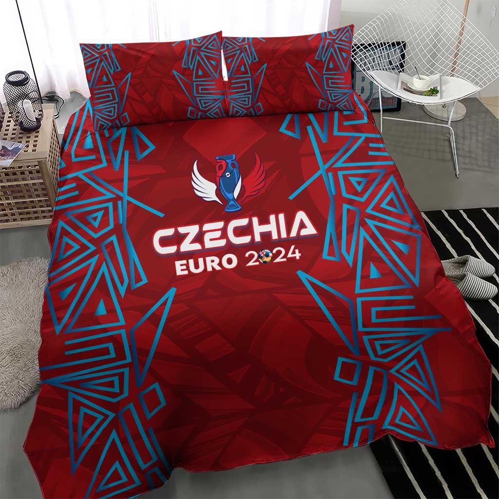Czech Republic Football 2024 Bedding Set Trophy Wing Style - Wonder Print Shop
