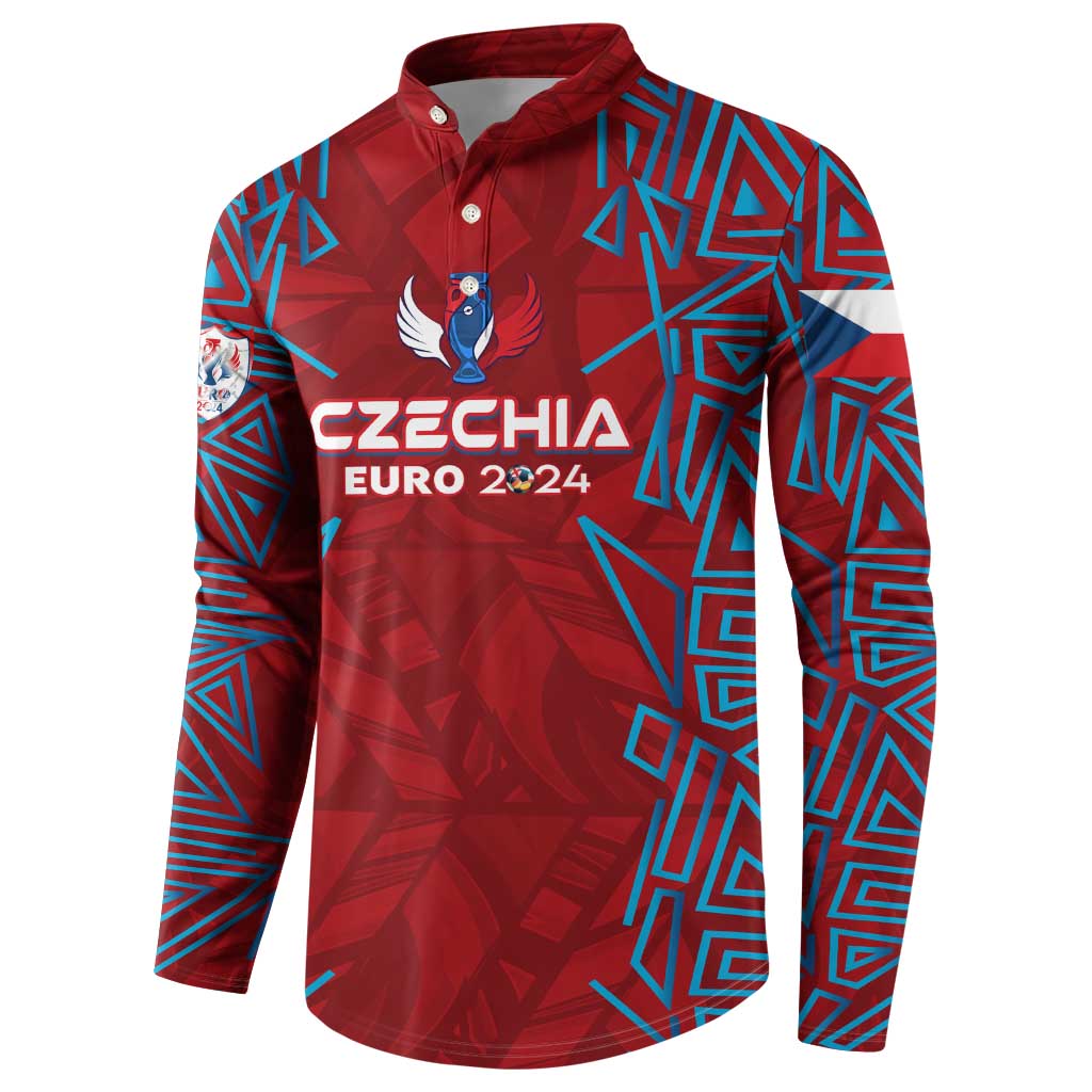 Personalized Czech Republic Football 2024 Button Sweatshirt Trophy Wing Style - Wonder Print Shop